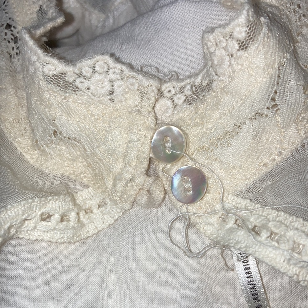 FREE PEOPLE sz M gorgeous RARE bohemian romantic cream lace dress festivals - Picture 5 of 6